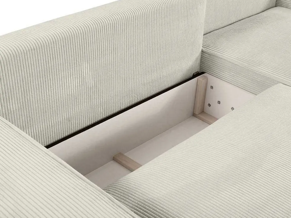 Hoekslaapbank Amelia Van Pascal Morabito - Ribfluweel - Beige - Hoek Rechts