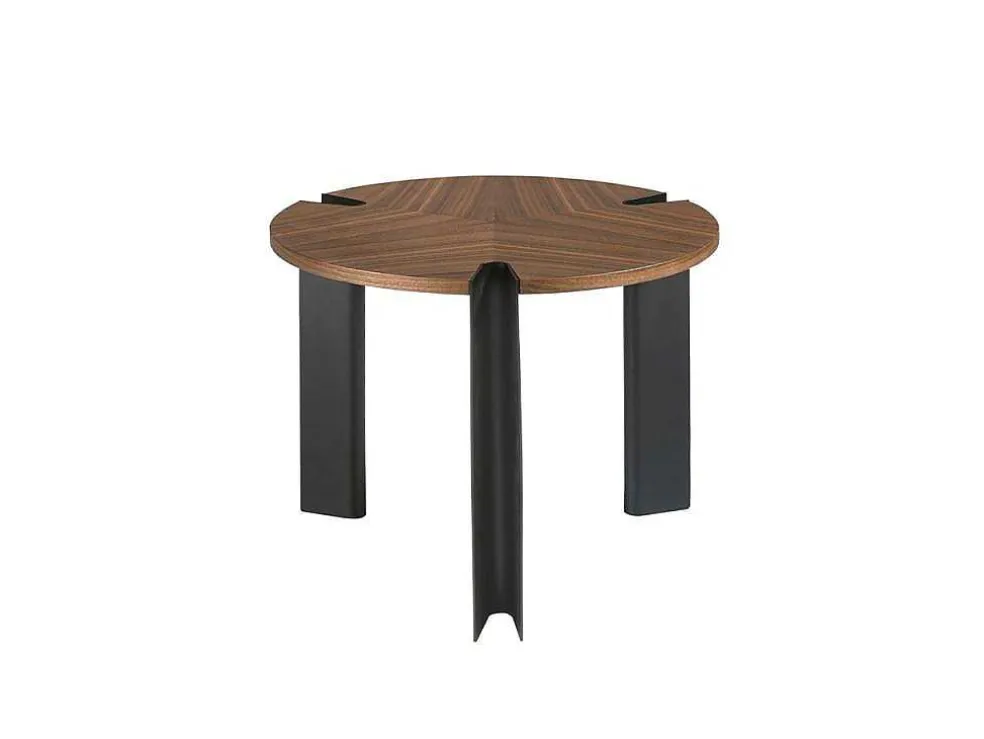 Hoektafel In Notenhout En Zwart Staal 2117 Angel Cerda