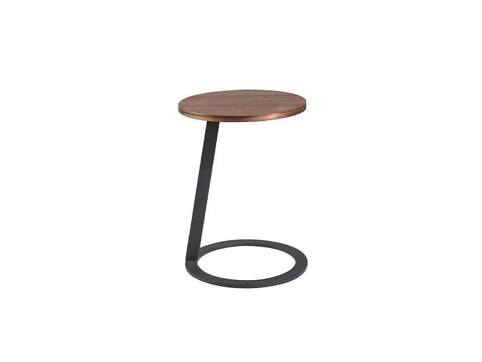 Hoektafel In Walnoothout En Zwart Staal 2115 Angel Cerda