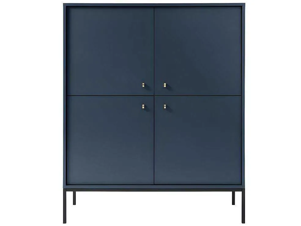 Hoge Buffetkast Bogdan - 4 Deuren - Blauw