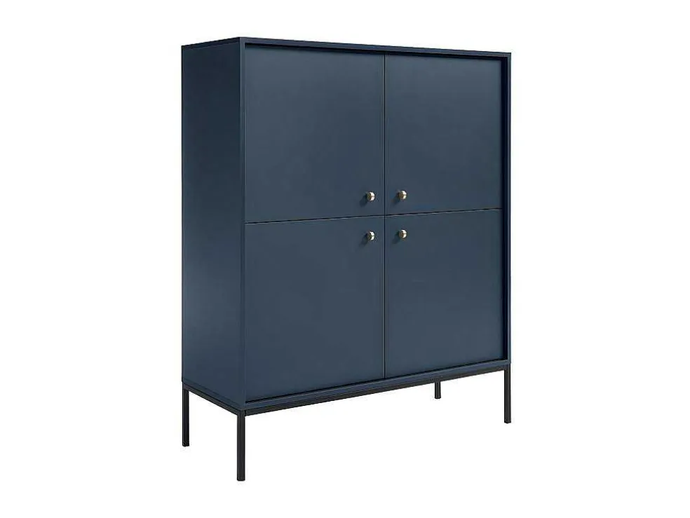 Hoge Buffetkast Bogdan - 4 Deuren - Blauw