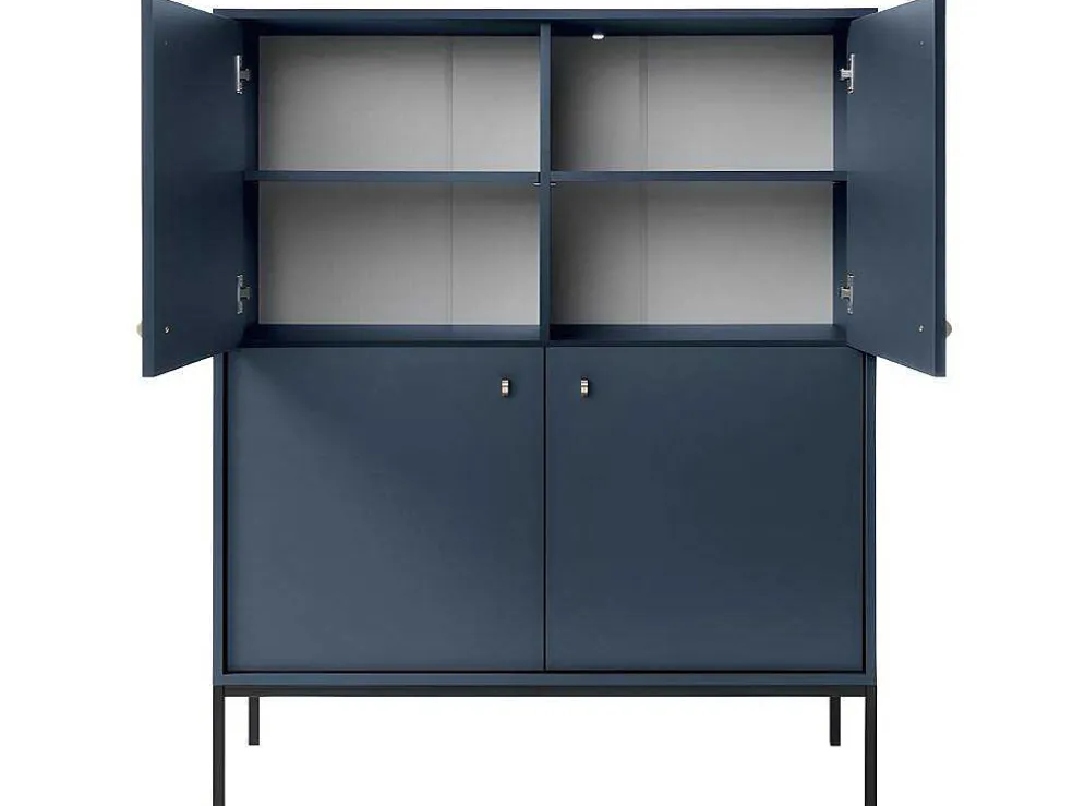 Hoge Buffetkast Bogdan - 4 Deuren - Blauw