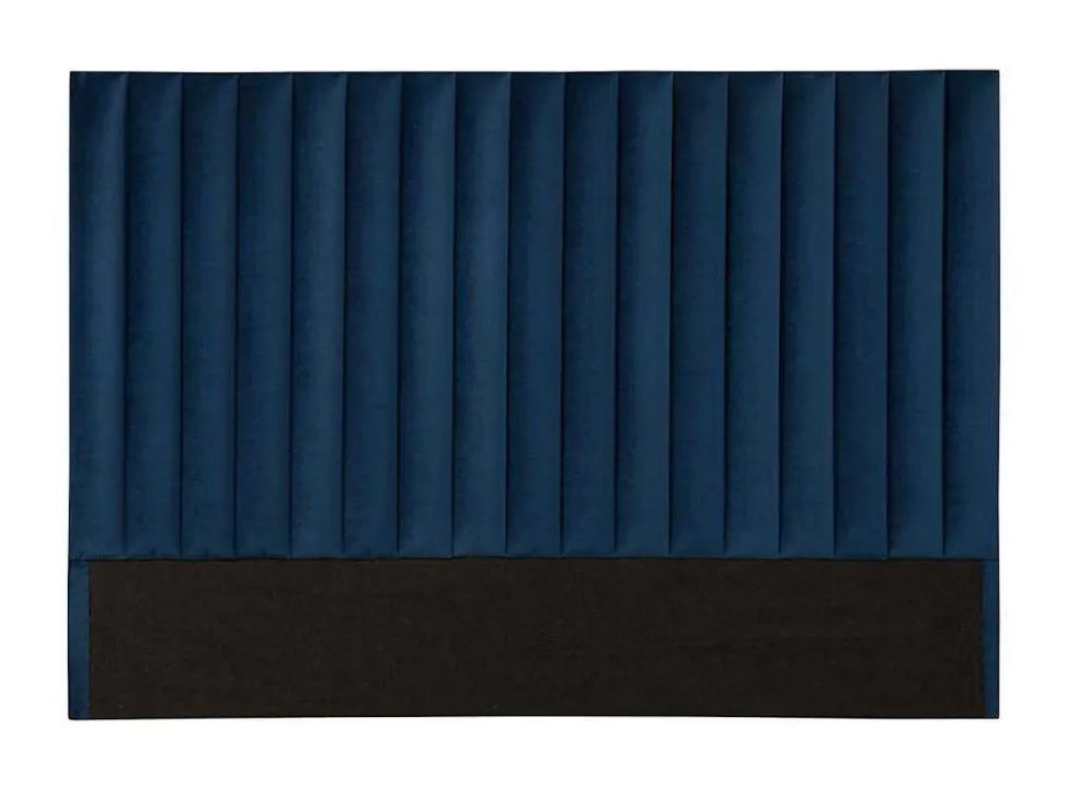 Hoofdeinde Sarah Met Verticale Naden - 160 Cm - Fluweel - Donkerblauw