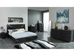 Hoogpolig Tapijt Ecume - Hand Getuft - Zwart En Wit - 140 X 200 Cm