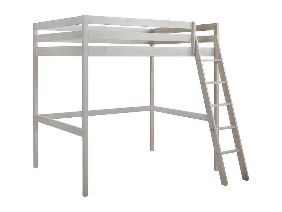 Hoogslaper Gedeon - 140 X 190 Cm - Massief Grenen - Gebleekt