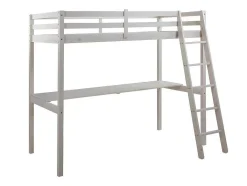Hoogslaper Gedeon - 90 X 190 Cm - Met Bureau - Massief Grenen - Gebleekt