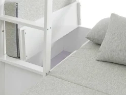 Hoogslaper Goliath Ii Met Bureau, Bedbank En Opbergruimte - 90 X 200 Cm - Massief Grenen - Gebleekt