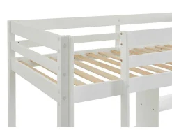 Hoogslaper Goliath Ii Met Bureau, Bedbank En Opbergruimte - 90 X 200 Cm - Massief Grenen - Gebleekt