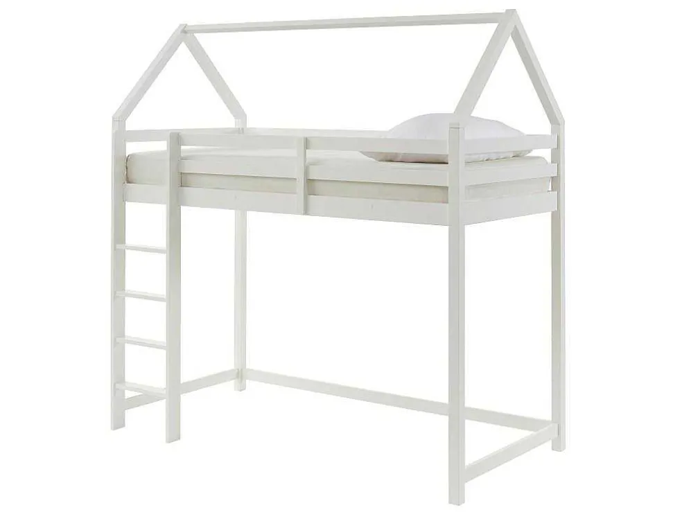 Hoogslaper 90 X 190 Cm - Grenen - Wit + Matras - Tarzia