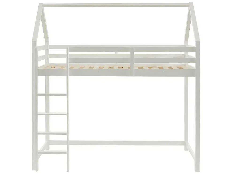 Hoogslaper 90 X 190 Cm - Massief Grenen - Wit - Tarzia