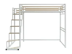 Hoogslaper 140 X 200 Cm - Metaal En Mdf - Wit - Jogui