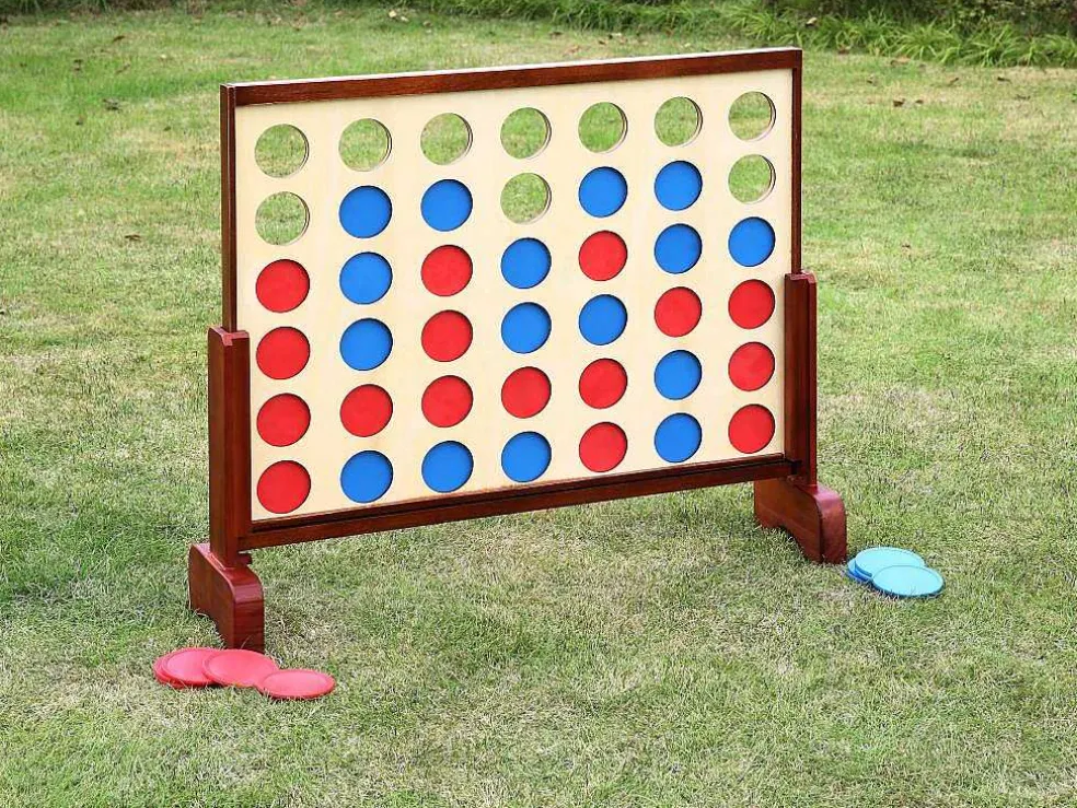 Houten Reuze-Bordspel - 4 Op Een Rij - L79 X H72 Cm - Toupsi