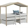 Hutbed Sarosi Met Laden - 90 X 190 Cm - Linden - Wit En Eiken