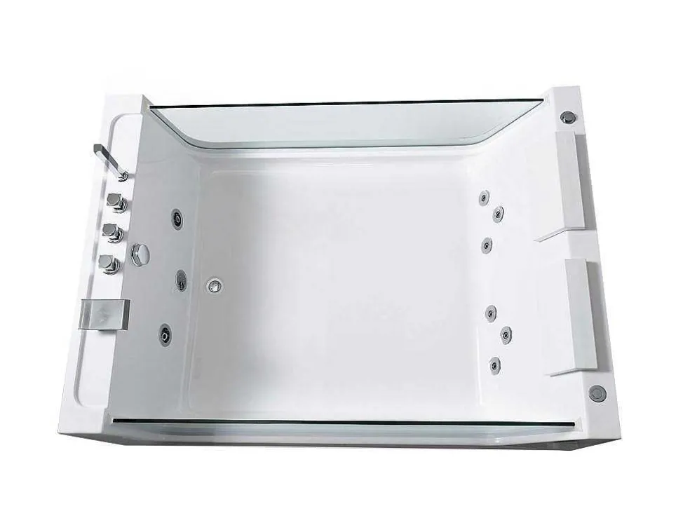Hydromassagebad Met 2 Panoramische Glazen 170 X 120 Cm 8 Jets Gemma