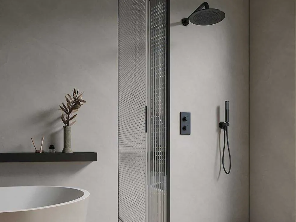 Inbouw Douche Met Thermostatische Mengkraan - Mat Zwart - Timavo