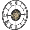 Industriele Wandklok - D80 Cm - Metaal - Zwart En Goudkleurig - Karial