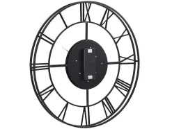 Industriele Wandklok - D80 Cm - Metaal - Zwart En Goudkleurig - Karial