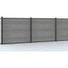 Ingraafbare Omheining H156 Cm - Set 6 Composietplaten + 2 Lichtgrijze Palen - Enola