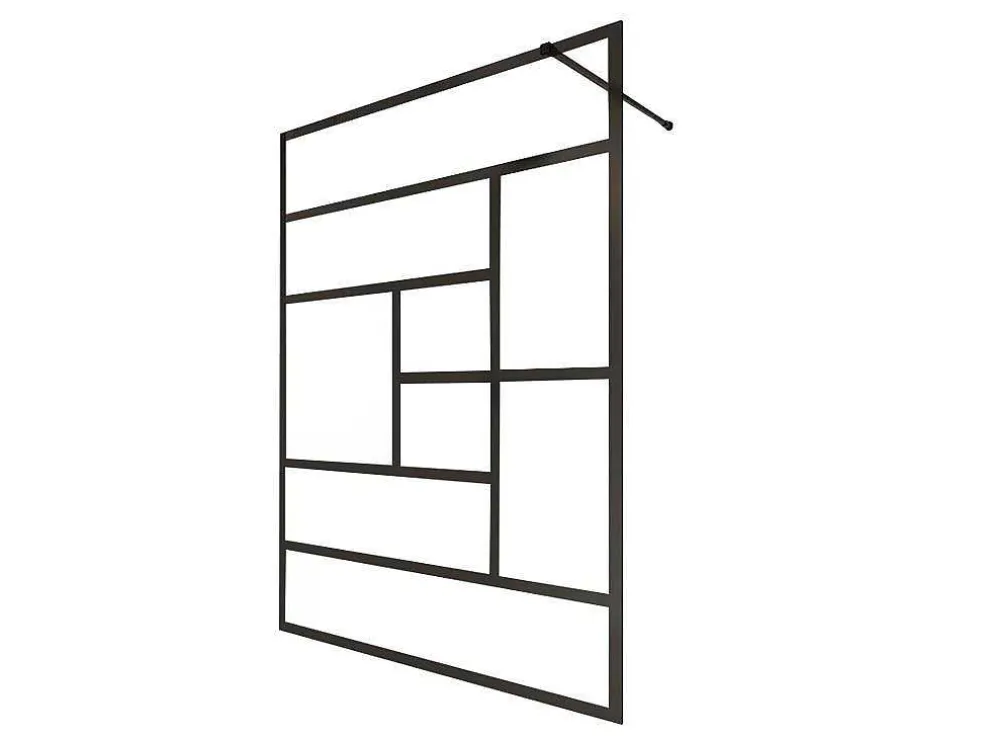 Inloopdouchewand Industriele Stijl Sefana - 140X200 Cm - Zwart