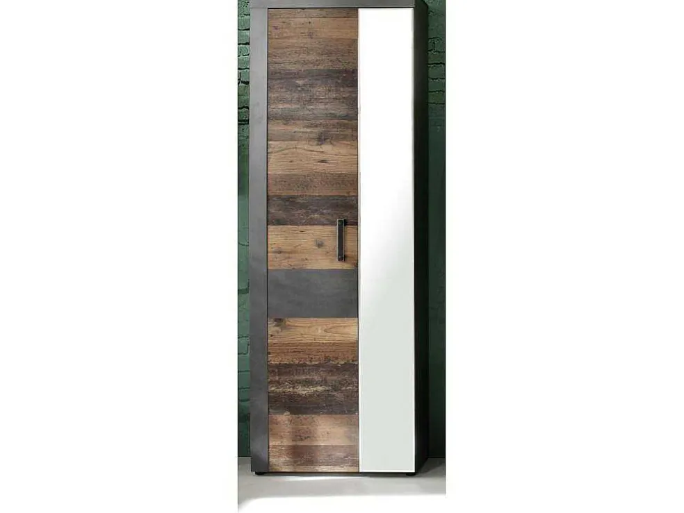 Irwin Kledingkast 2 Deuren, Grijs Matera Decor, Old Wood Decor.