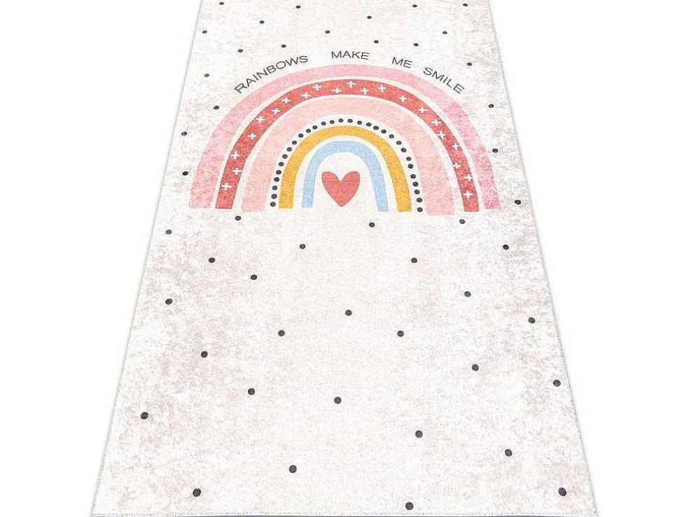 Junior 51300.802 Tapijt Wasbaar Regenboog, Stippen Voor Kinderen Antis 160X220 Cm