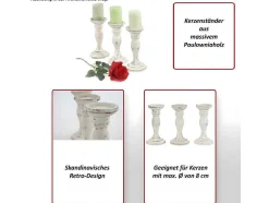 Kandelaar H361 (Set Van 3), Wit