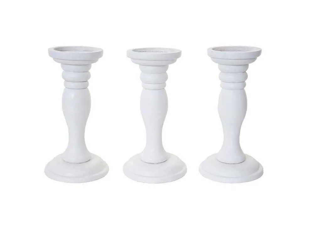 Kandelaar H361 (Set Van 3), Wit Gelakt