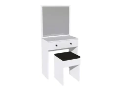 Kaptafel Met Spiegel En Kruk - 1 Lade - Wit - Abonia