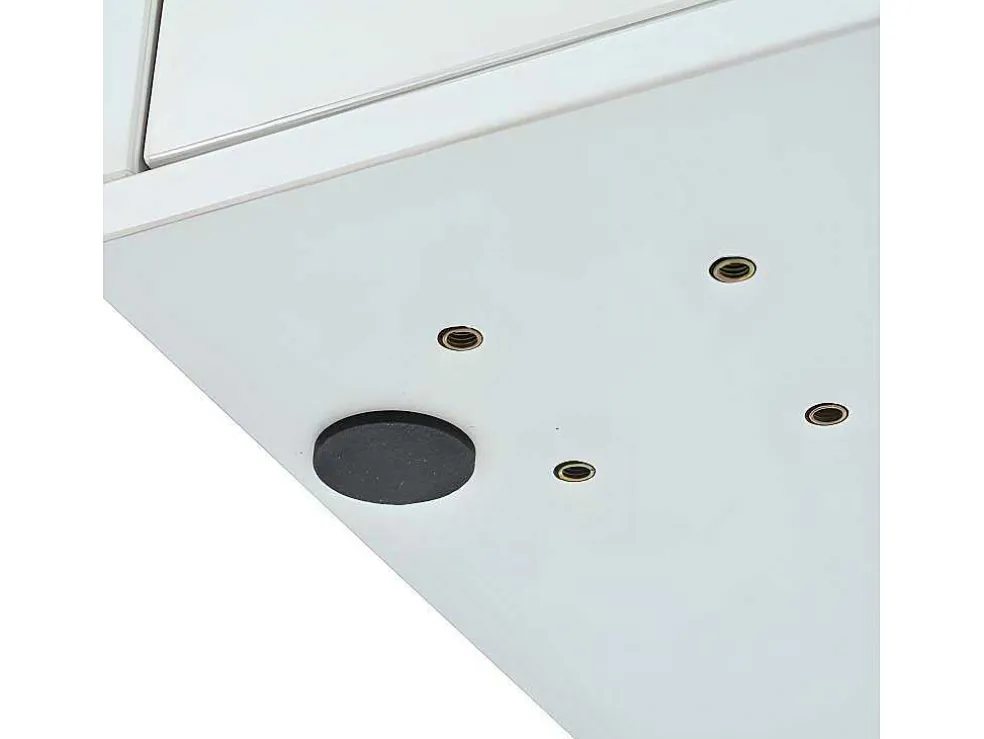 Kaptafel Met Spiegel En Led-Verlichting - 2 Lades En Een Uitneembare Kast - Wit (Kruk Niet Inbegrepen)