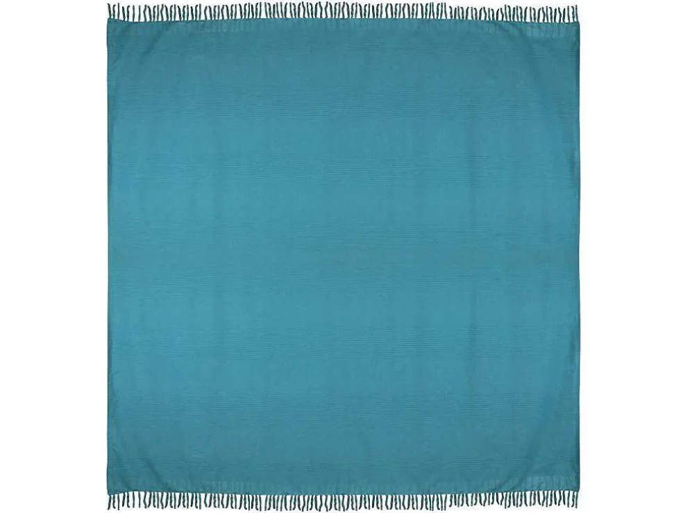 Katoenen Sprei Met Franjes - 230 X 250 Cm - Blauw - Segna