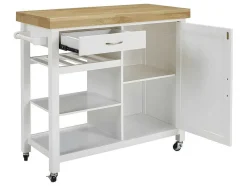 Keukentrolley Skyler Op Wieltjes - 1 Deur & 1 Lade - Hevea