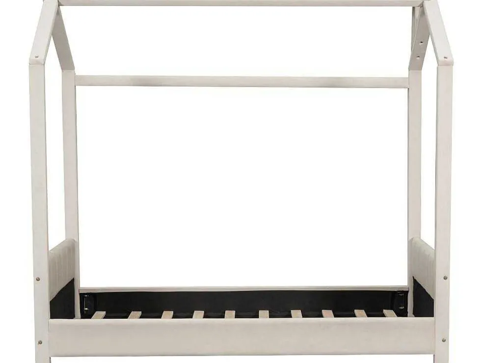 Kinderhutbed 90X200Cm In Fluweel - Lattenbodem - Beige