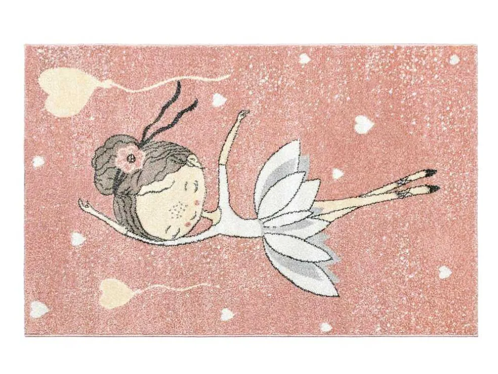 Kindertapijt Ballerina - Polypropyleen - 100 X 150 Cm - Roze En Beige