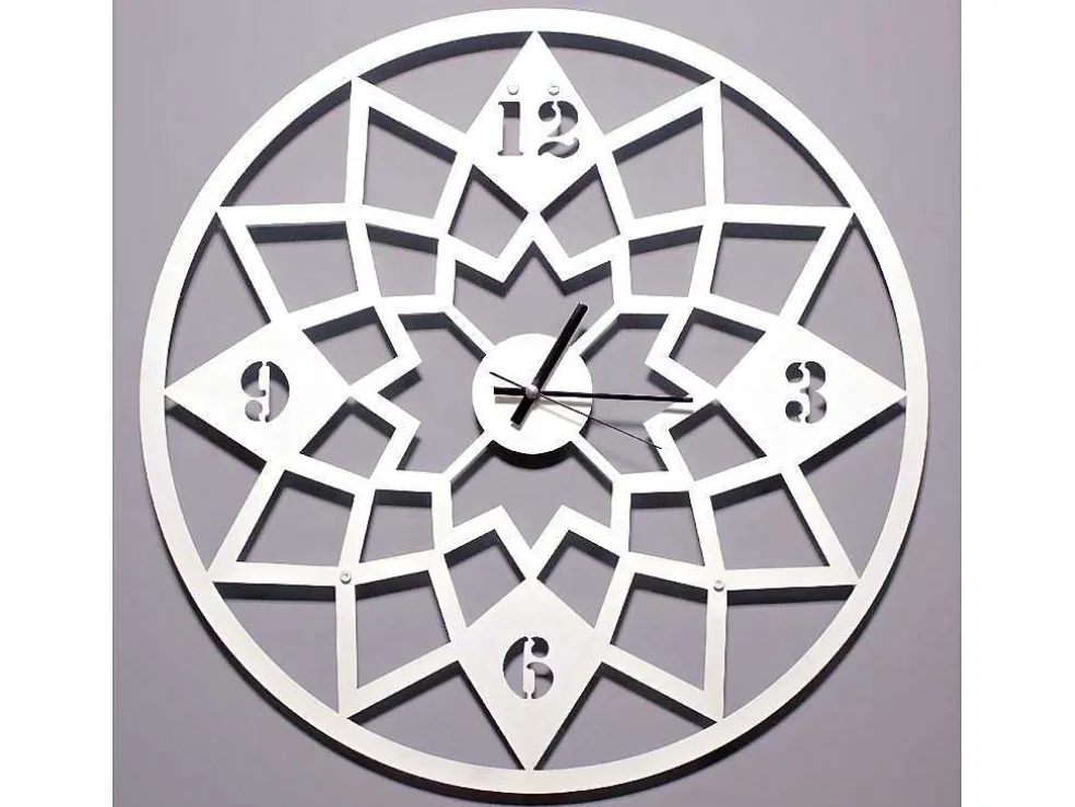 Klok Geometrisch, Wit, Zwart, 50X1,5X50 Cm, Epikasa