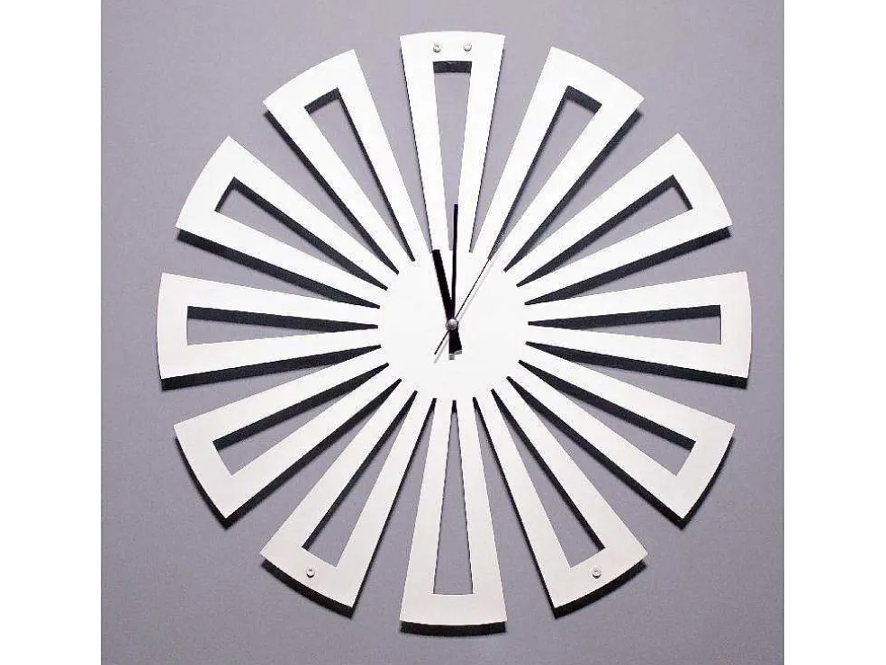 Klok Geometrisch 2, Wit, Zwart, 50X1,5X50 Cm, Epikasa