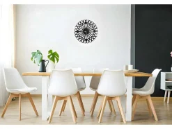 Klok Geometrisch 3, Zwart, 50X1,5X50 Cm, Epikasa
