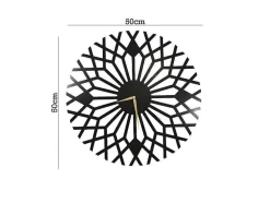 Klok Geometrisch 3, Zwart, 50X1,5X50 Cm, Epikasa