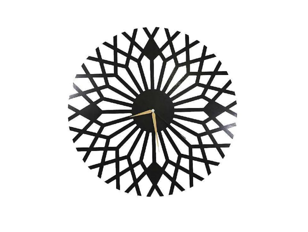 Klok Geometrisch 3, Zwart, 50X1,5X50 Cm, Epikasa
