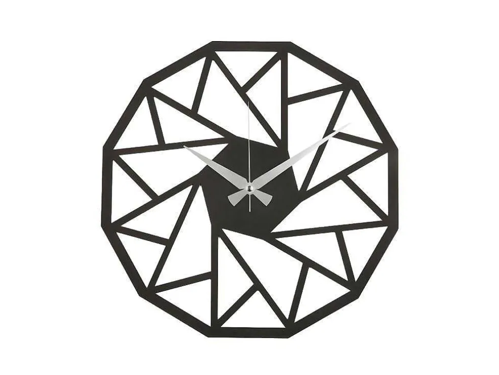 Klok Geometrisch 7, Zwart, Zilver, 50X1,5X50 Cm, Epikasa