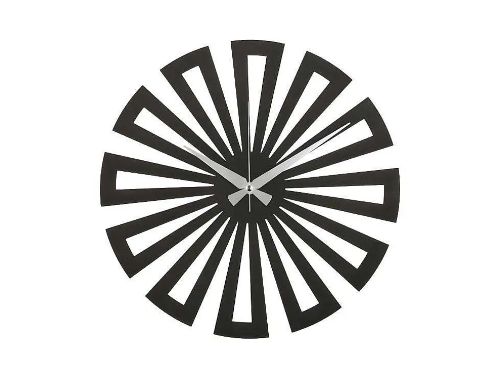 Klok Geometrisch 6, Zwart, Zilver, 50X1,5X50 Cm, Epikasa