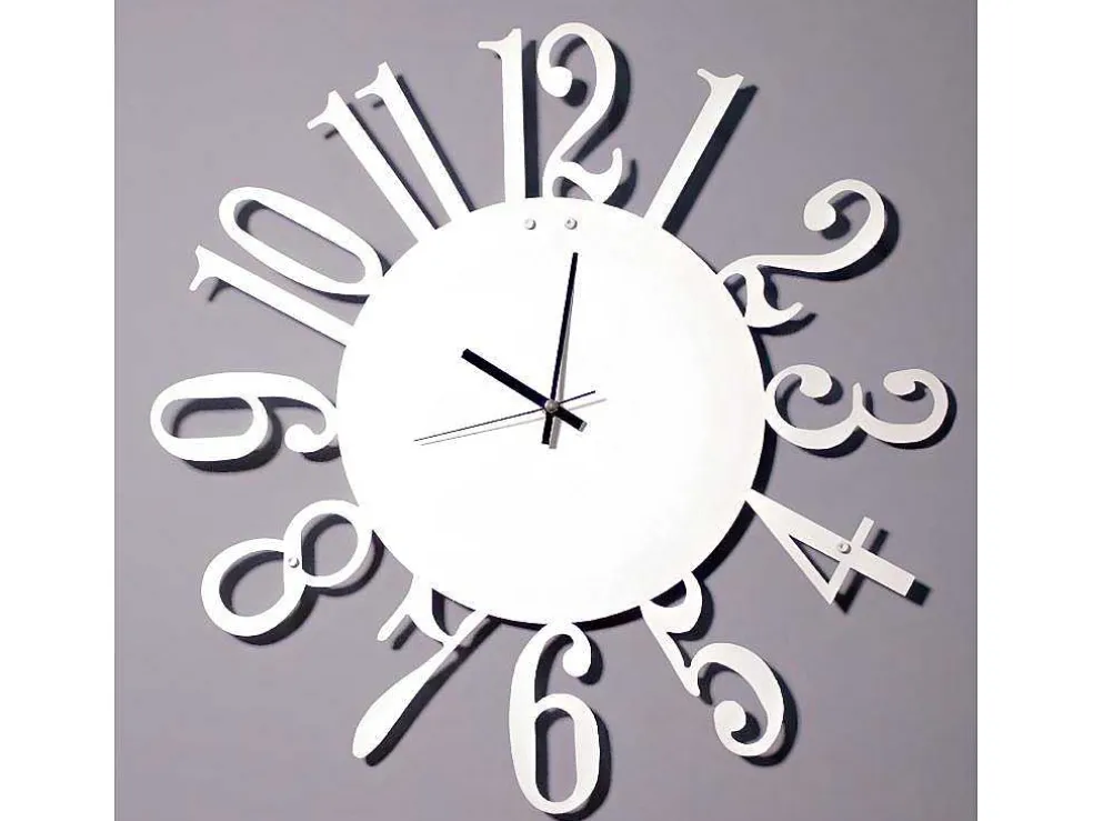 Klok Numbers 1, Wit, Zwart, 50X1,5X50 Cm, Epikasa