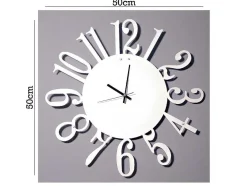 Klok Numbers 1, Wit, Zwart, 50X1,5X50 Cm, Epikasa