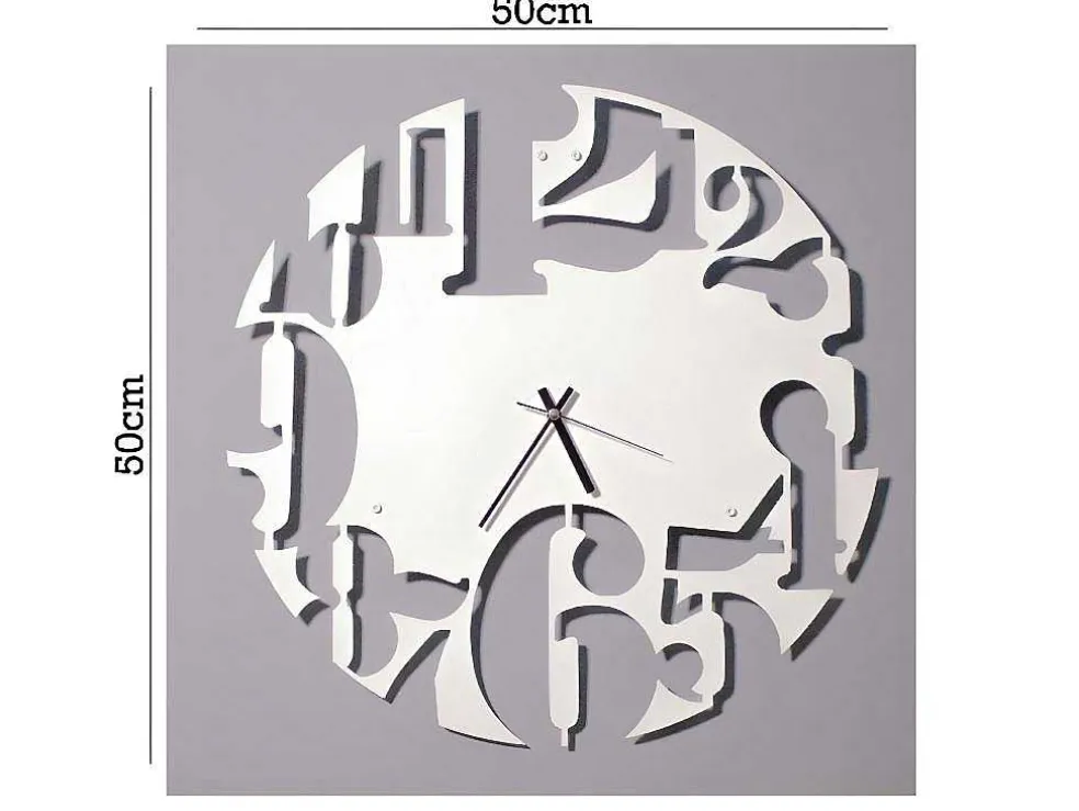 Klok Numbers 2, Wit, Zwart, 50X1,5X50 Cm, Epikasa