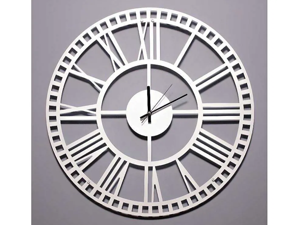 Klok Vintage 5, Wit, Zwart, 50X1,5X50 Cm, Epikasa