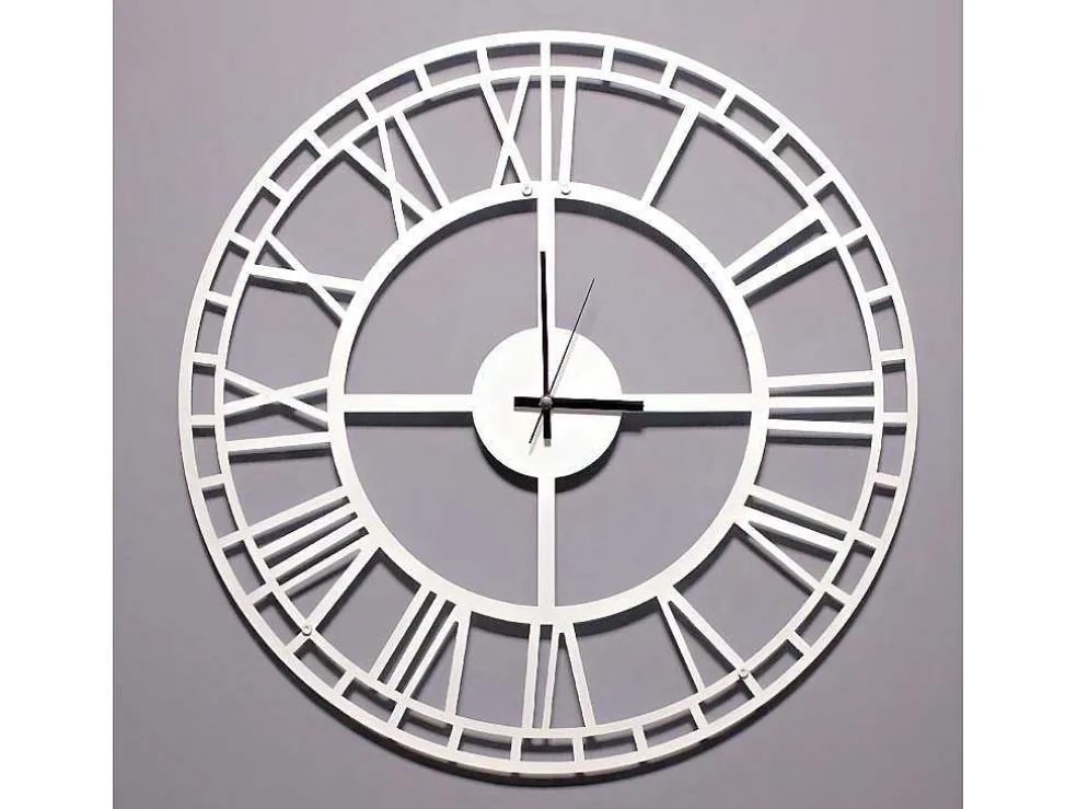 Klok Vintage 7, Wit, Zwart, 50X1,5X50 Cm, Epikasa