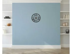 Klok Vintage 11, Zwart, Zilver, 50X1,5X50 Cm, Epikasa