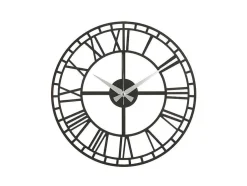 Klok Vintage 9, Zwart, Zilver, 50X1,5X50 Cm, Epikasa