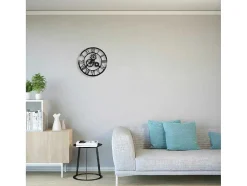 Klok Vintage, Zwart, Zilver, 50X0,16X50 Cm, Epikasa