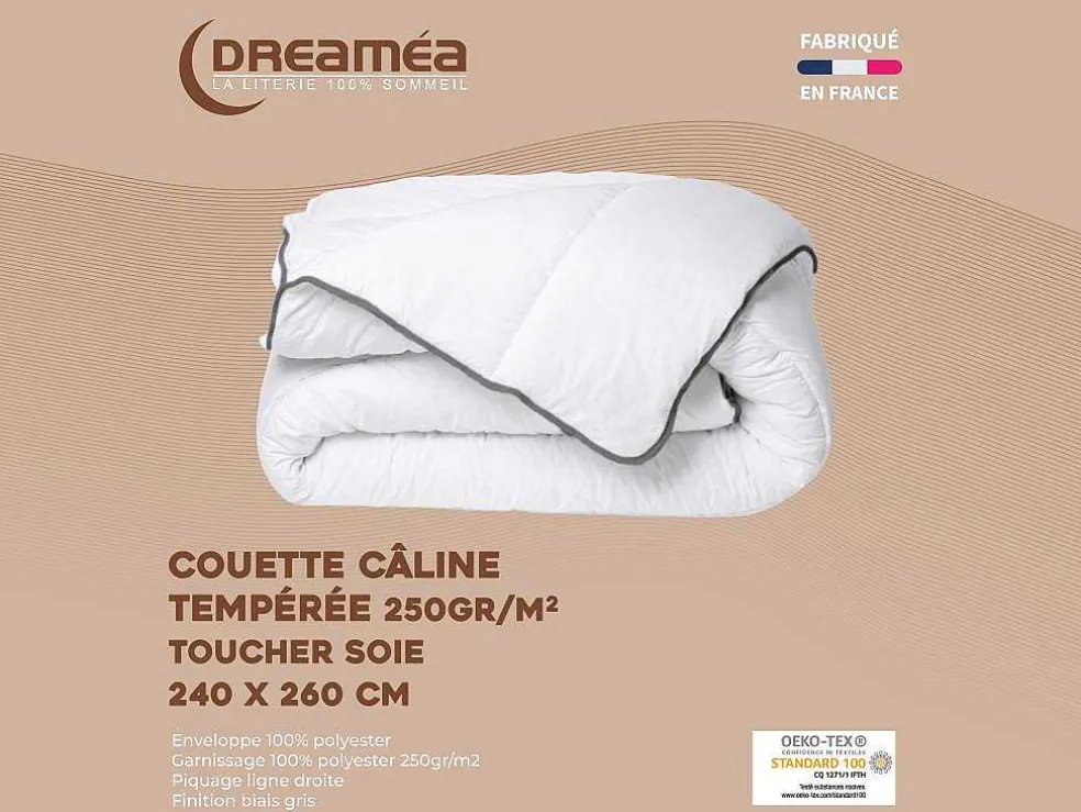 Knuffel Dekbed Silk Touch 240 X 260 Cm - 250 G/M - Wit Met Grijze Bies - Biesya