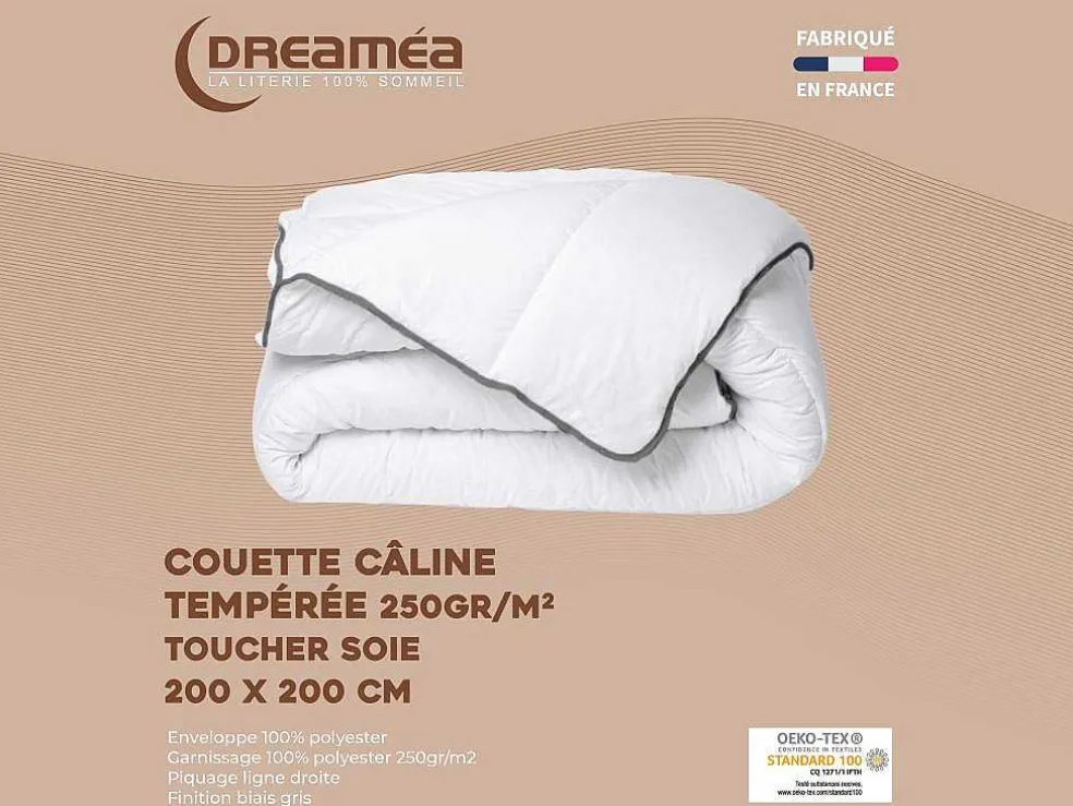 Knuffel Dekbed Silk Touch 200 X 200 Cm - 250 G/M - Wit Met Grijze Bies - Biesya